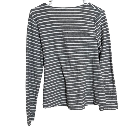 A New Day Women's Small Striped Tie Front Long Sleeve Blouse Shirt Top - Picture 4 of 6